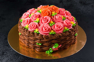 Торт Корзина с цветами